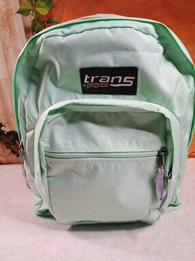 EUC JanSport Trans Mint Green SuperMax School Backpack Padded 15" Laptop